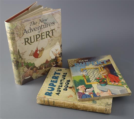 Rupert Bear Annuals 1936 VG plus in original d/w which is approximately 70% complete with facsimile d/w underlay, 1940 G/VG,1946 Fine